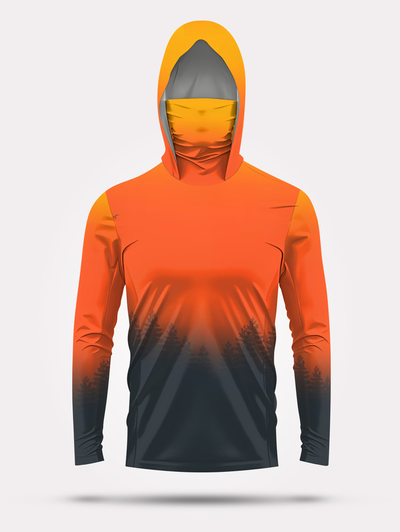 Men's Gradient Forest Printed  - đánh giá và giá Fishing Hoodie